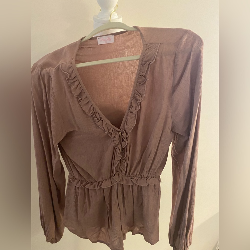 Pink lily blouse